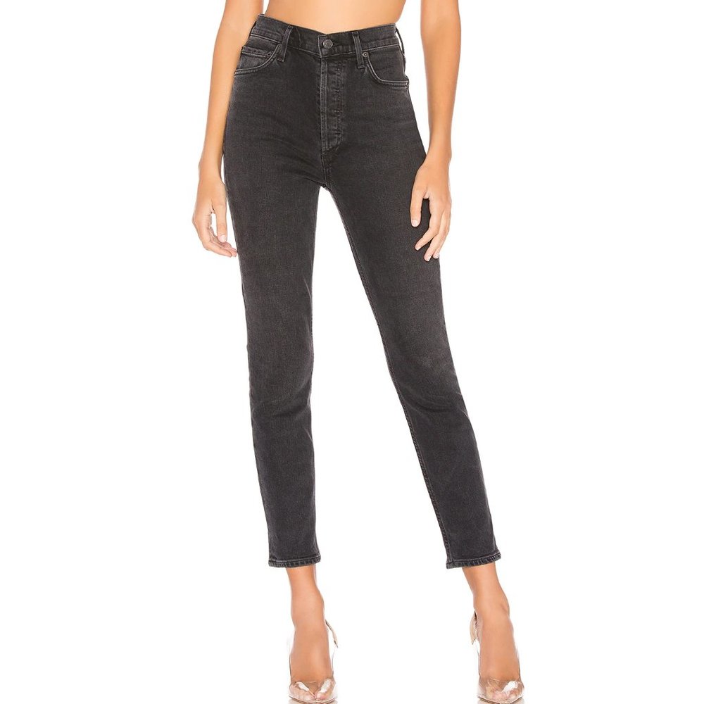 AGOLDE Nico Skinny Black High Rise Jeans, 26